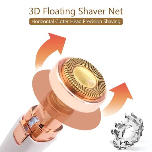 2-in-1 Lady Shaver Flawless Electric Eyebrow Trimmer for Women - Image 4