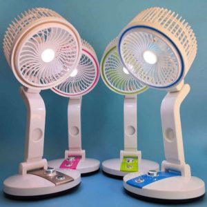 Best Price Foldable Portable Table Rechargeable Electric Fan for Home with Light 1600mA Lithium Battery
