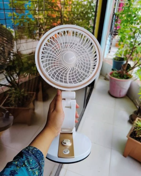 Best Price Foldable Portable Table Rechargeable Electric Fan for Home with Light 1600mA Lithium Battery - Image 3