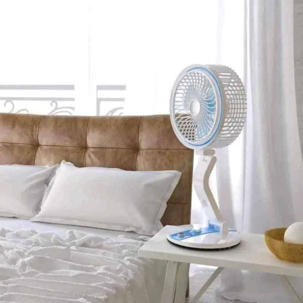 Best Price Foldable Portable Table Rechargeable Electric Fan for Home with Light 1600mA Lithium Battery - Image 2